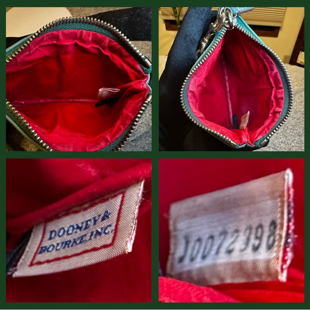 90s Vintage Dooney & Bourke Sage Green Leather Wristlet - Rare Find! - Picture 8 of 13